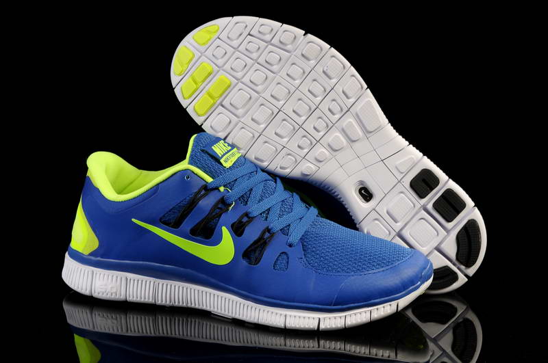Nike Free Run 5.0 V2 Mens Running Shoes New Breathable Blue Olive Green